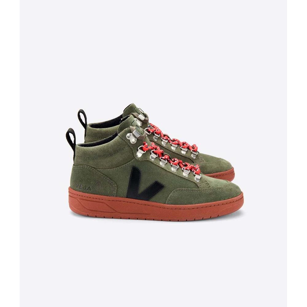 Men\'s Veja RORAIMA SUEDE High Tops Olive | SG 115WNB